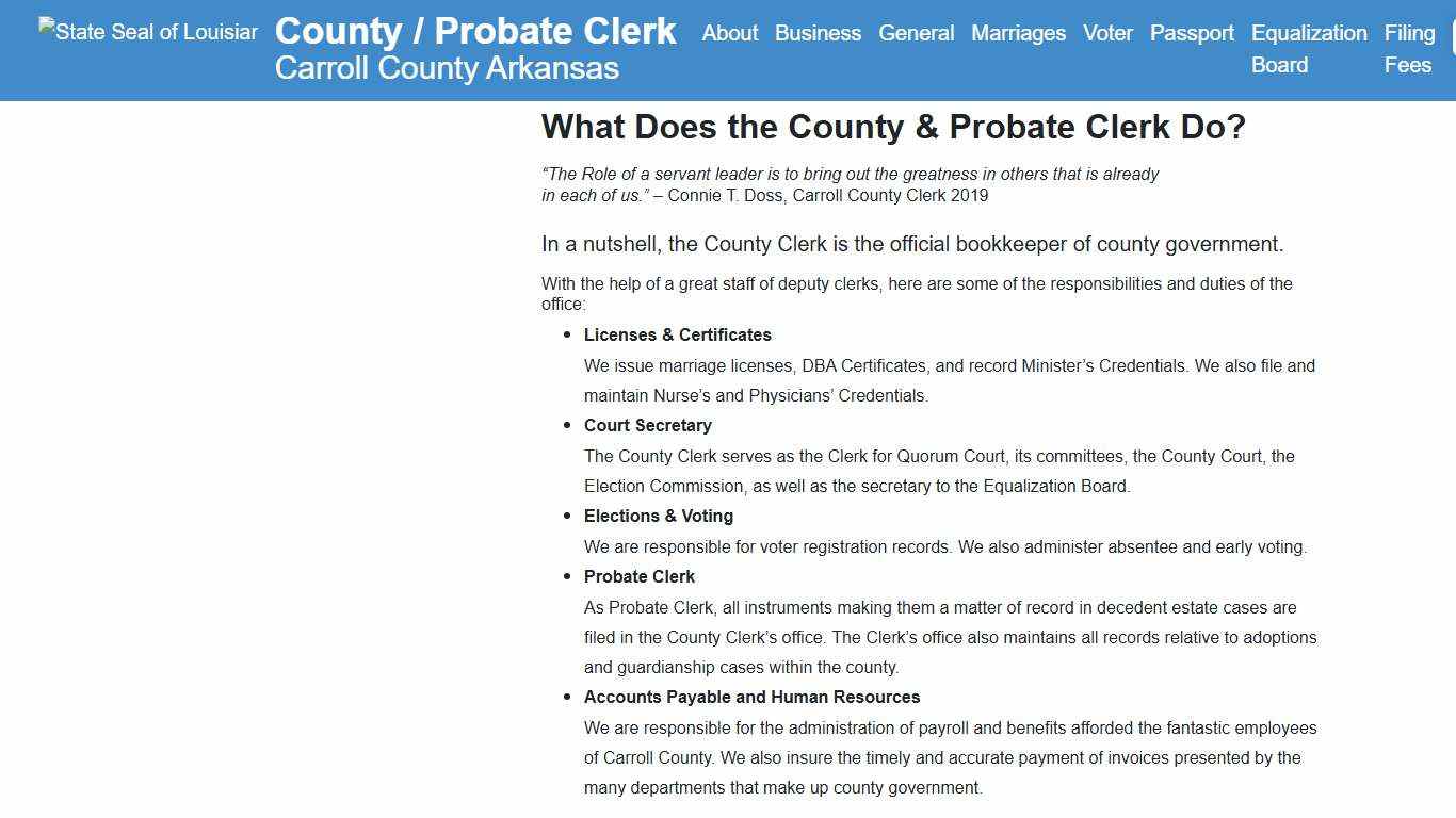 Carroll County County Clerk's Office - Carroll County Arkansas