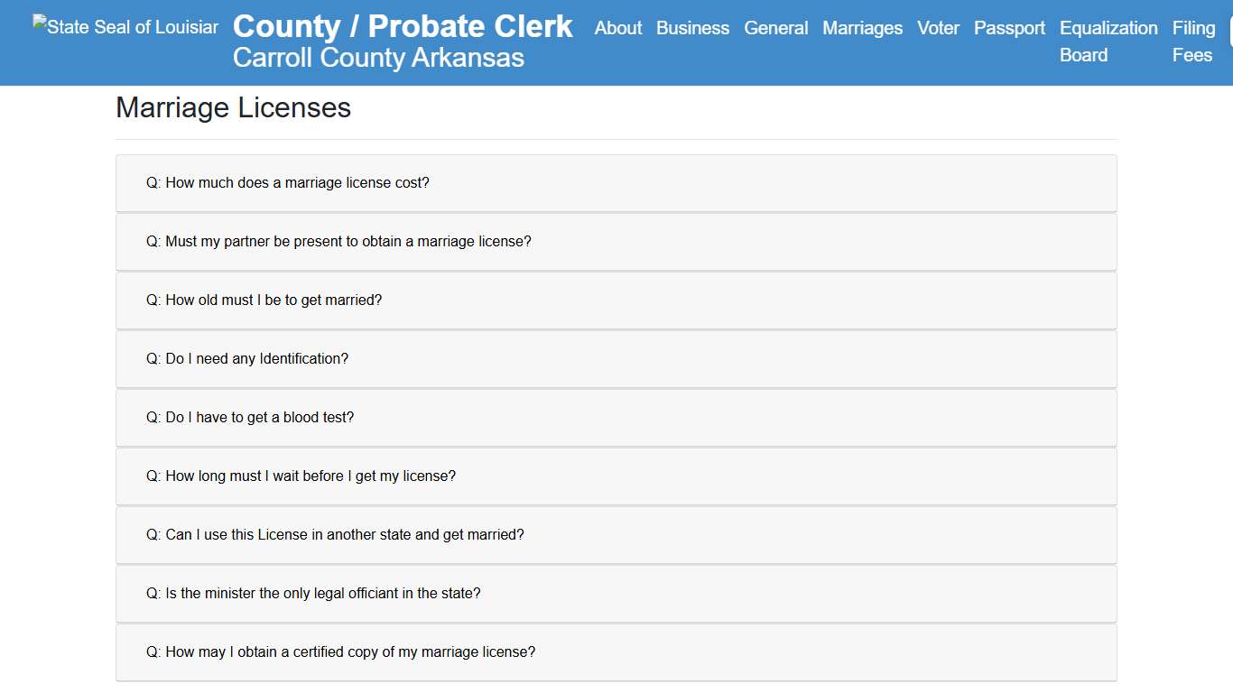 Marriage Licenses - Carroll County Arkansas